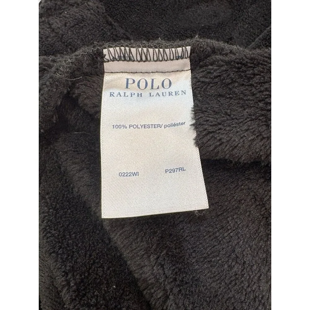 POLO RALPH LAUREN Men’s Microfiber Plush Black Bathrobe Size Small